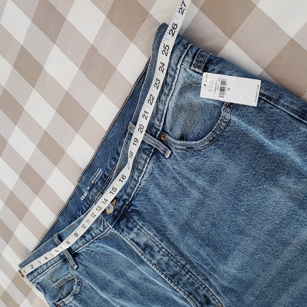 Extra High-Waisted Button-Fly Sky-Hi Straight Cropped Jeans - Size 26 - Picture 6 of 11